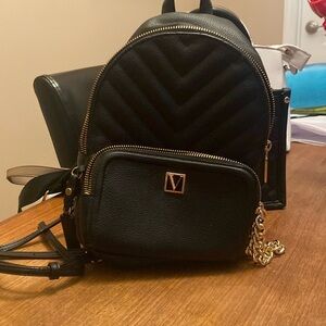 Victoria Secret black backpack. New without tags. Excellent condition